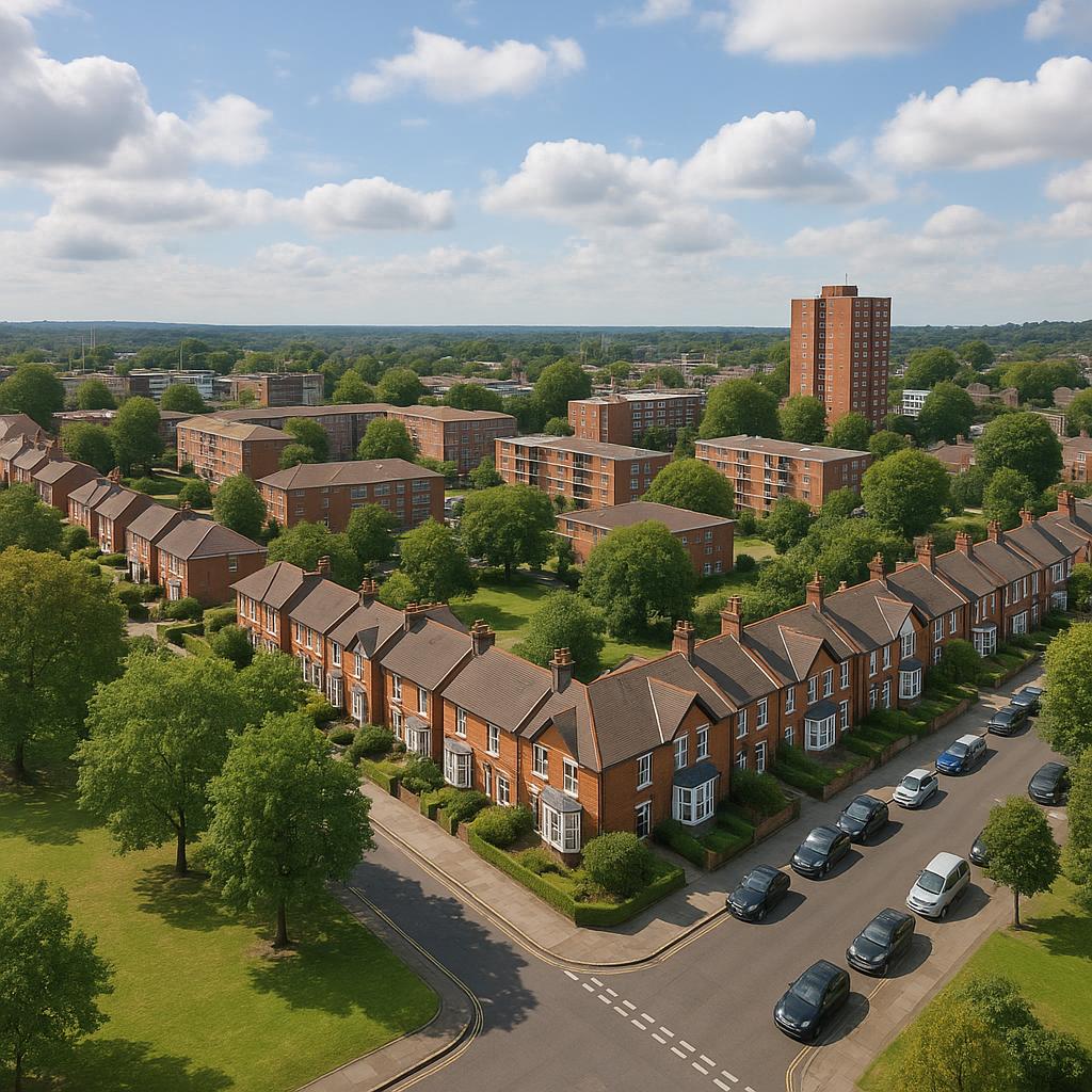 Residential area in Stanmore showcasing gardens and homes