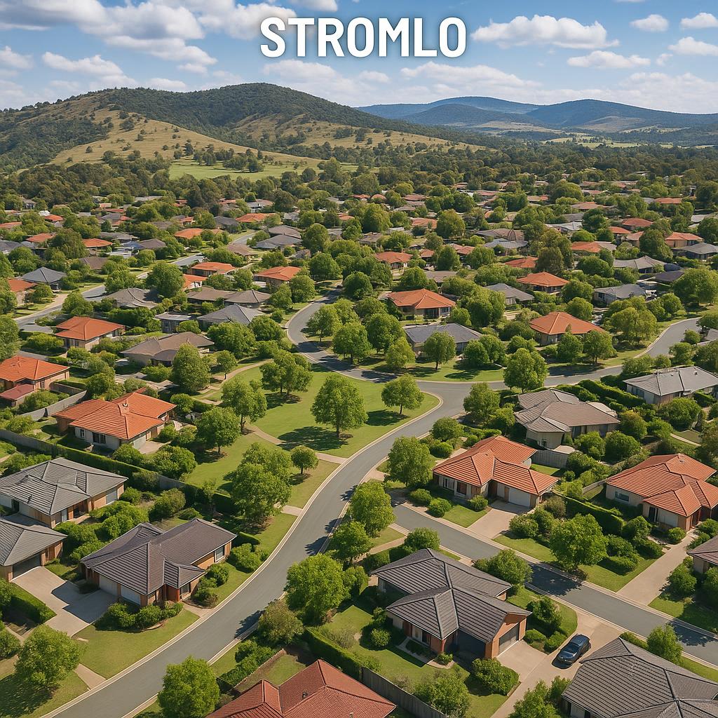 Aerial view of Stromlo with homes and parks