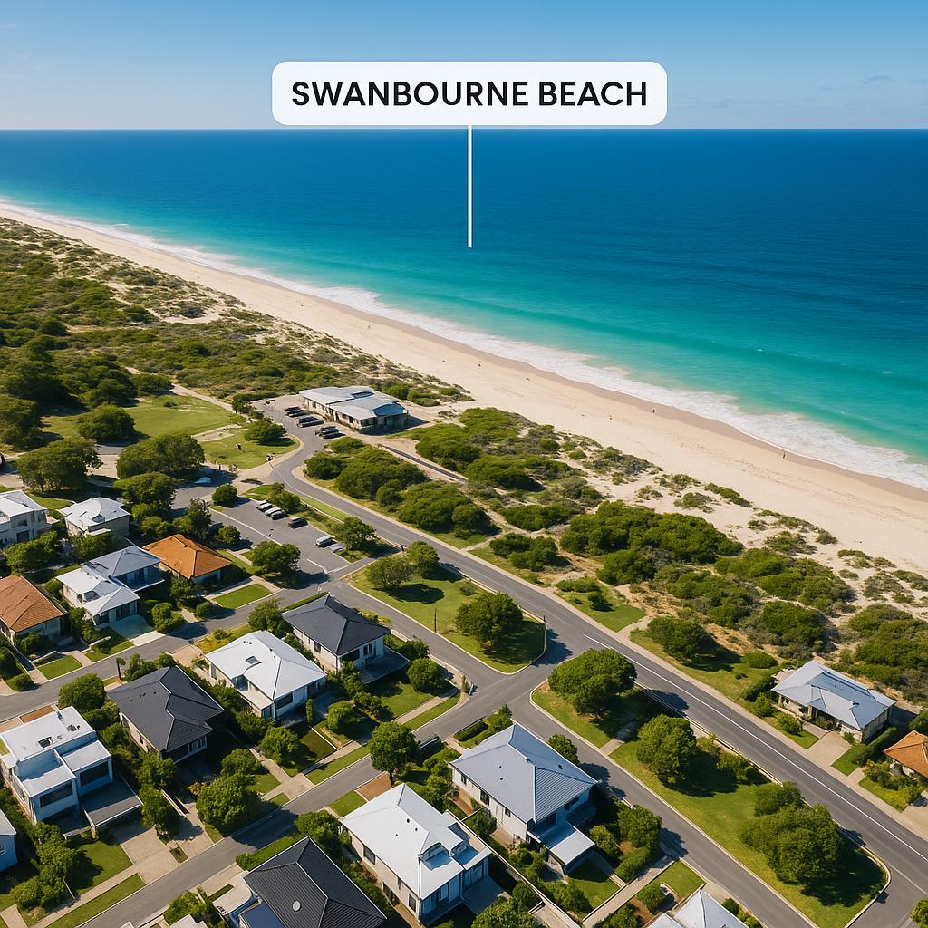 Scenic view of Swanbourne Beach with properties