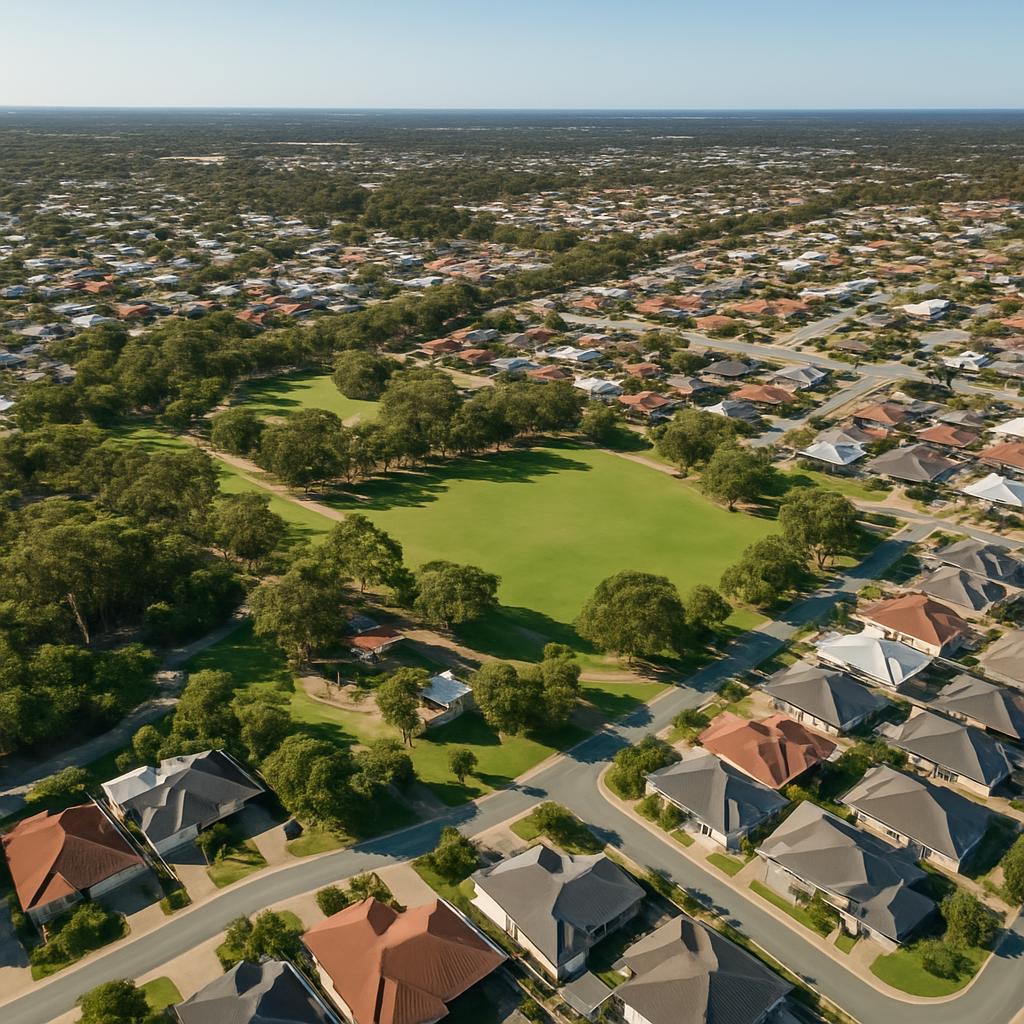 Aerial view of suburban Western Australia