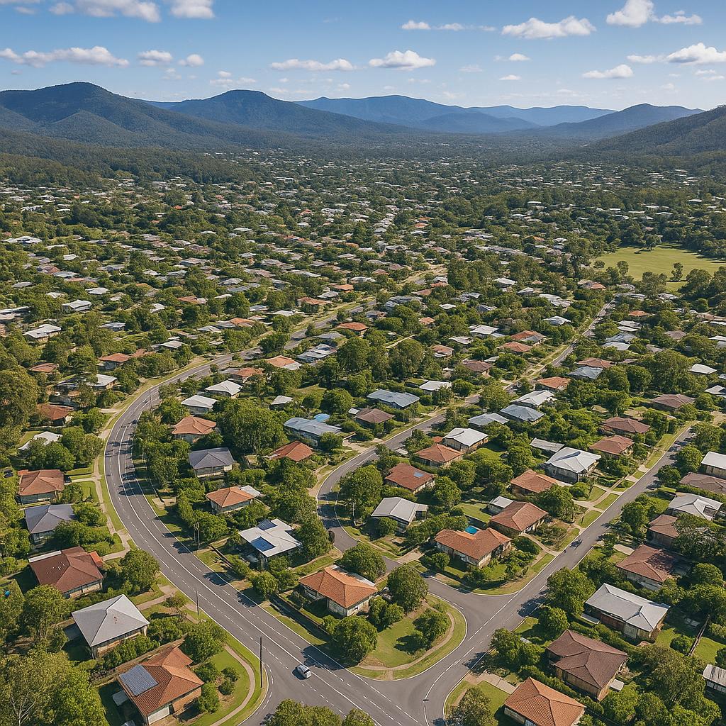 Aerial view of The Gap suburb