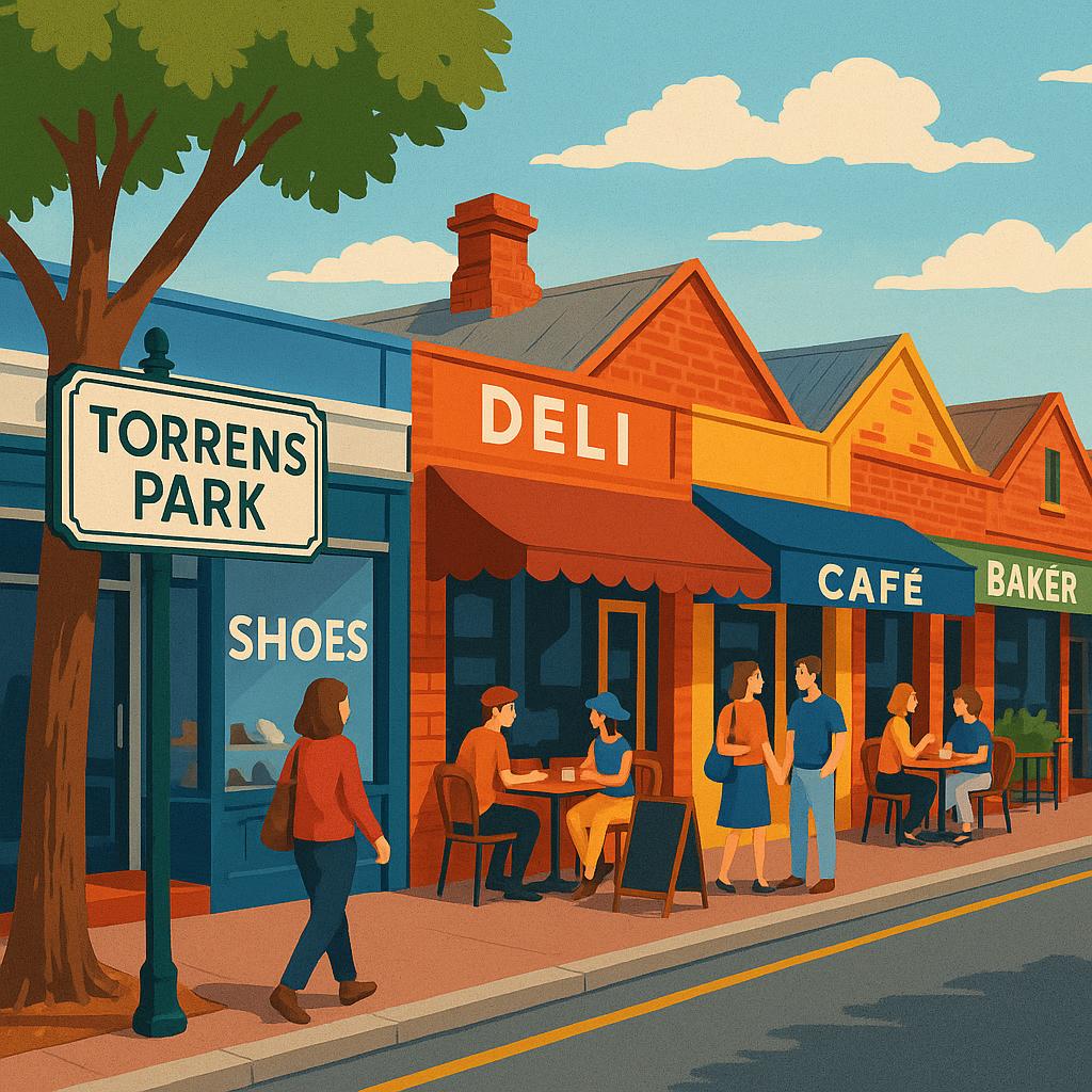 Village-style shopping strips in Torrens Park