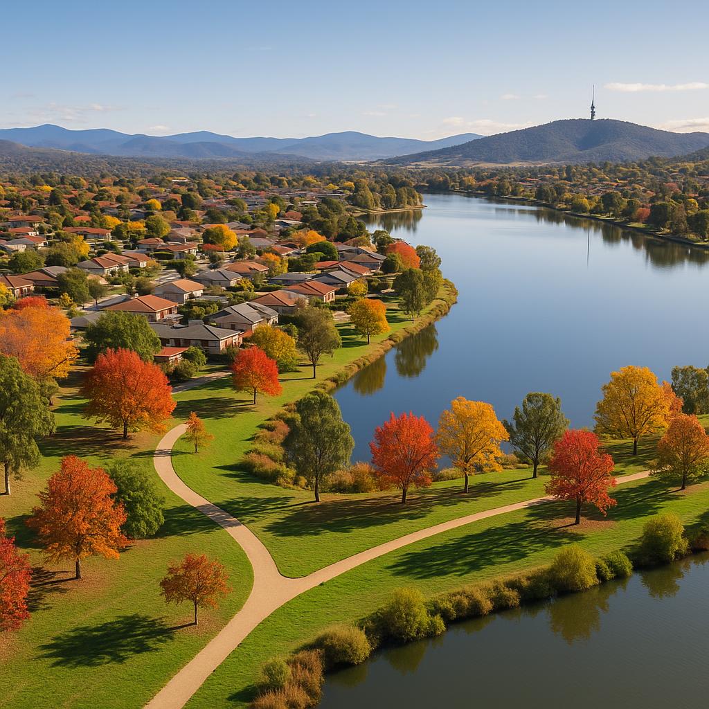 Scenic view of Tuggeranong showcasing parks and housing