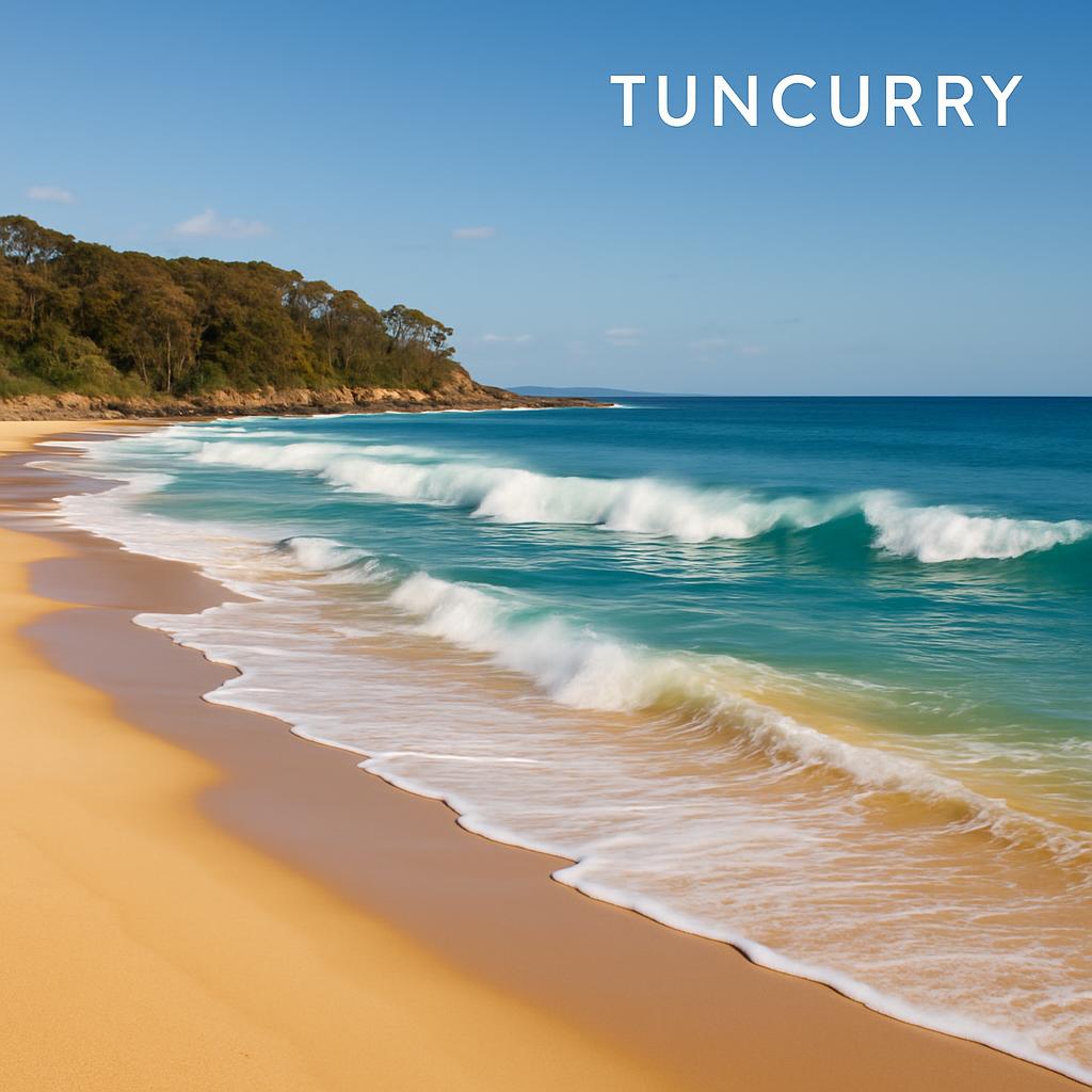 Beautiful beach view at Tuncurry, NSW.