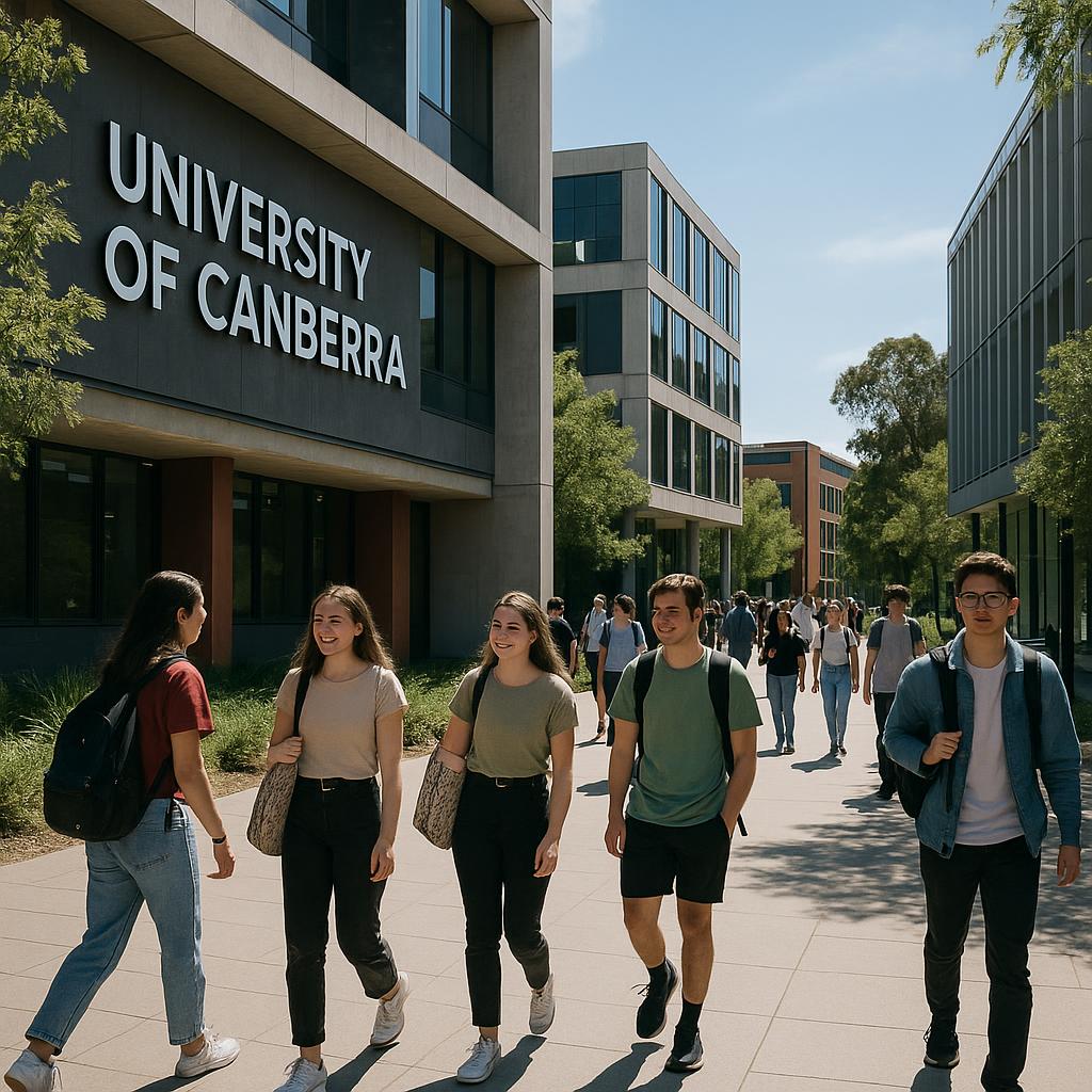 University of Canberra campus full of students