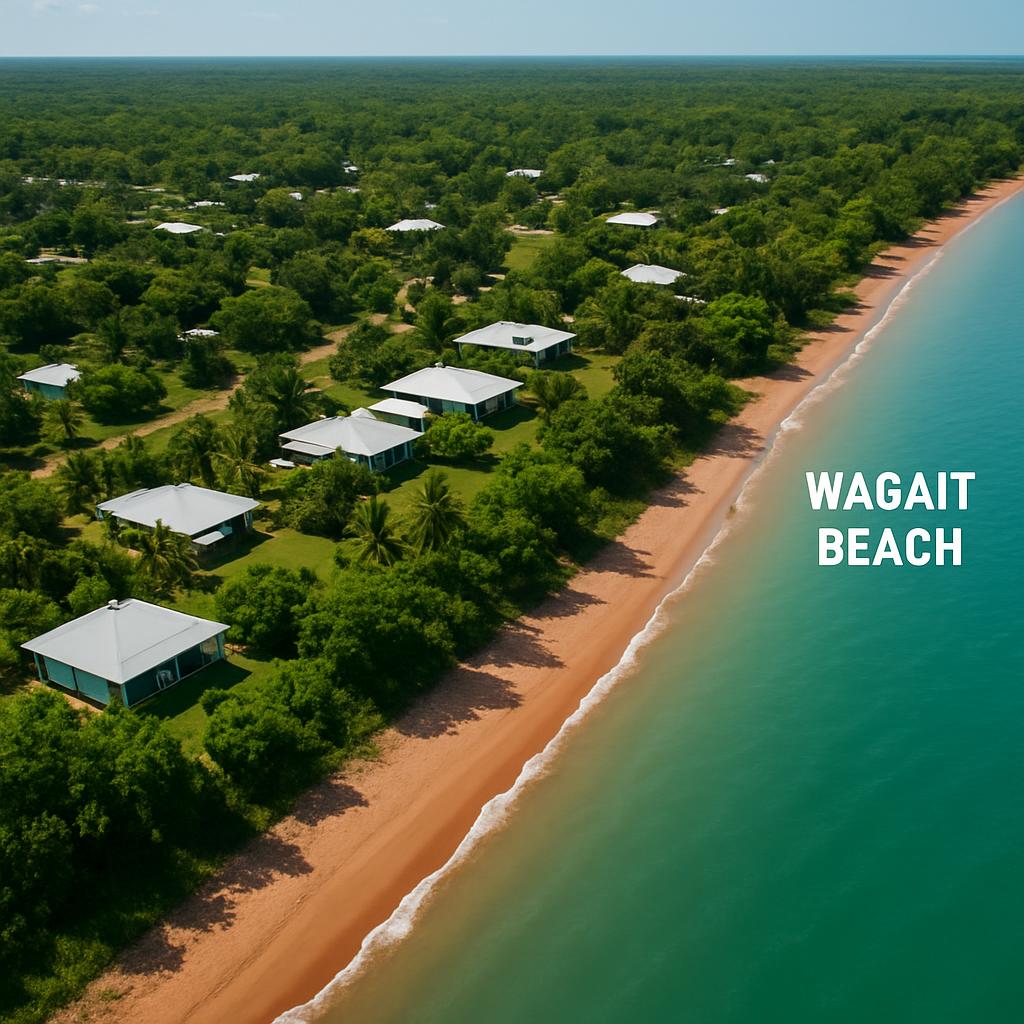 Aerial view of Wagait Beach in Northern Territory