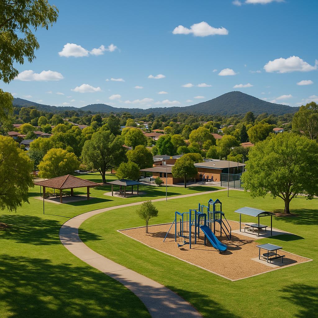 A scenic park in Waramanga showcasing community facilities