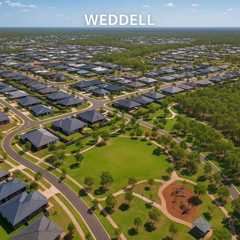 Aerial view of Weddell suburb, Northern Territory