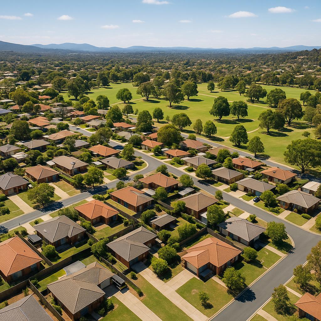 Aerial view of Weston suburb