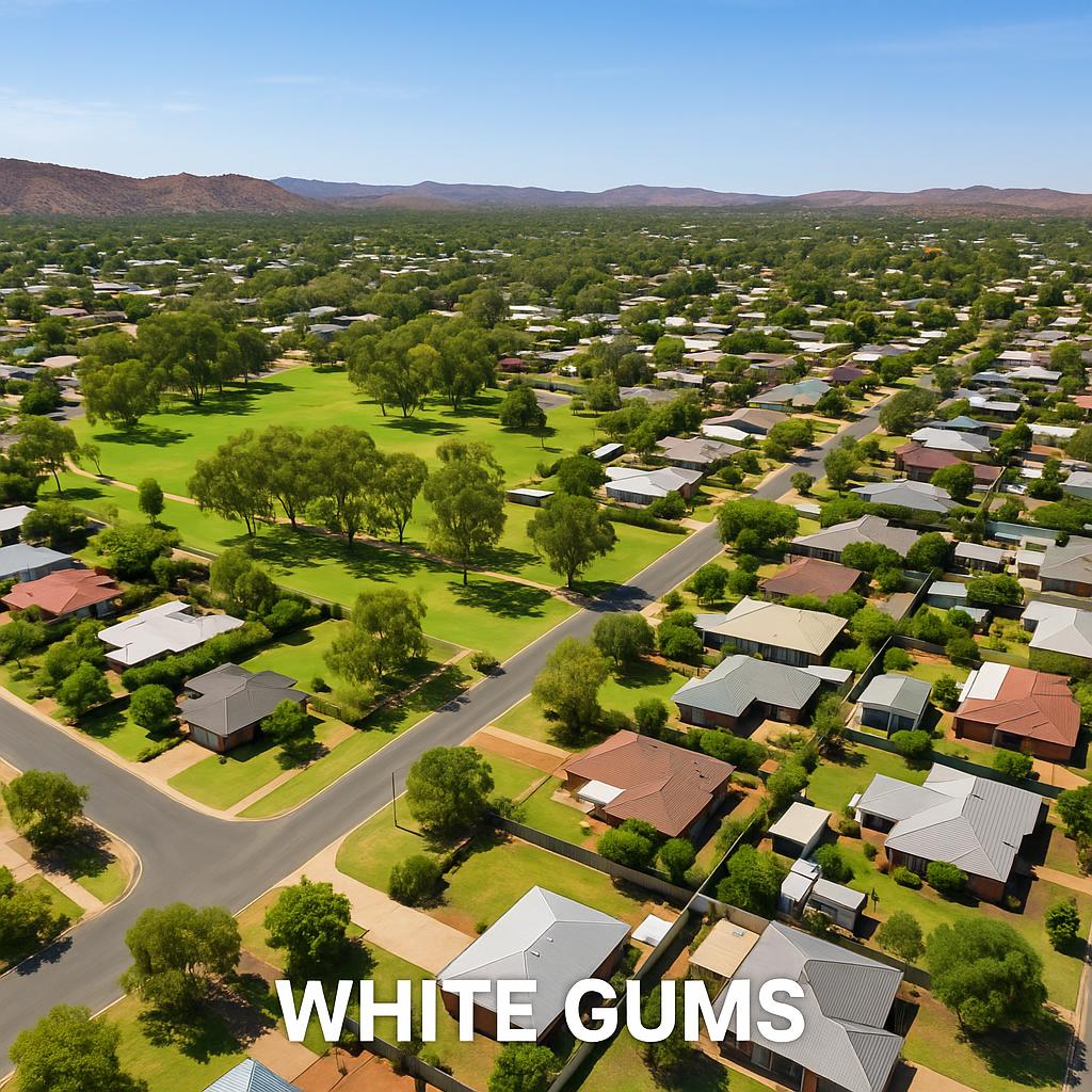 Aerial view of White Gums residential areas and parks