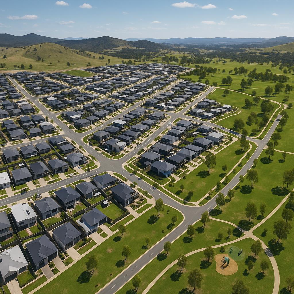 Aerial view of Whitlam suburb
