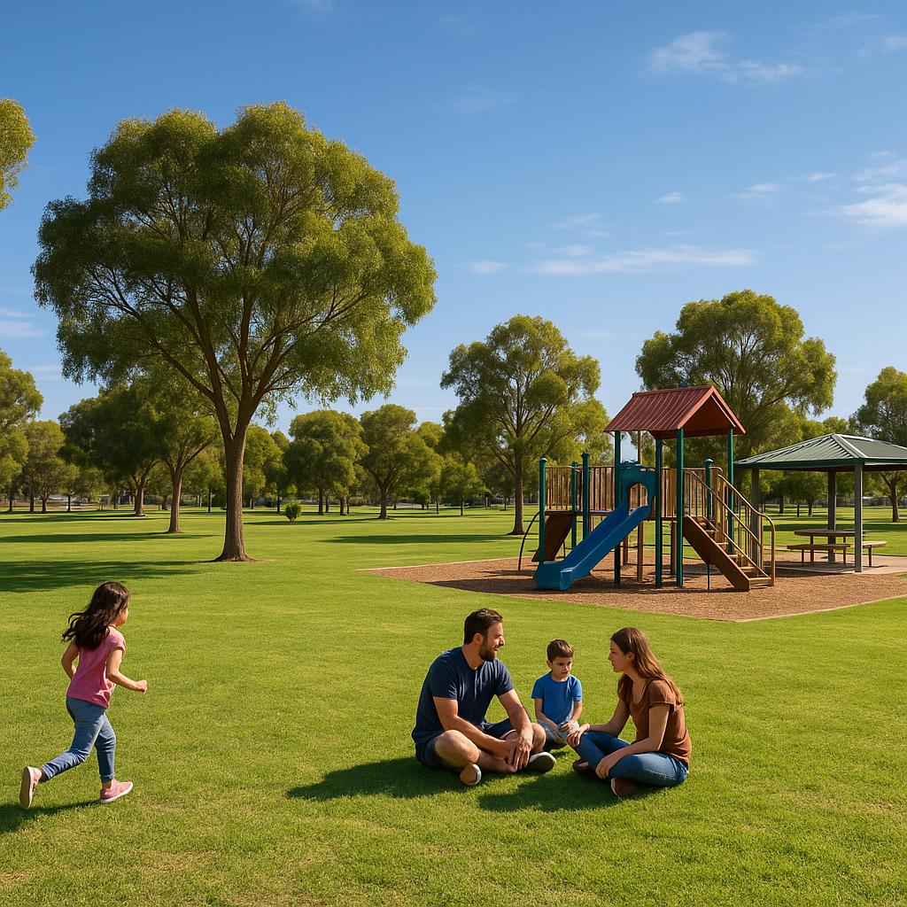 Aerial view of Whyalla highlighting various parks and amenities