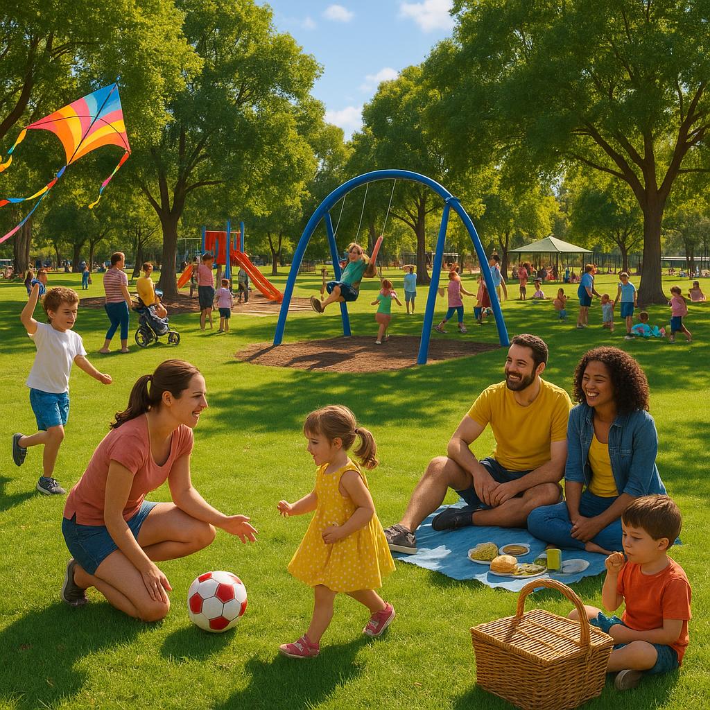 Families enjoying a day in Willetton community park