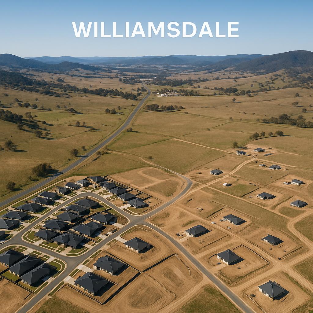Aerial view of emerging residential areas in Williamsdale