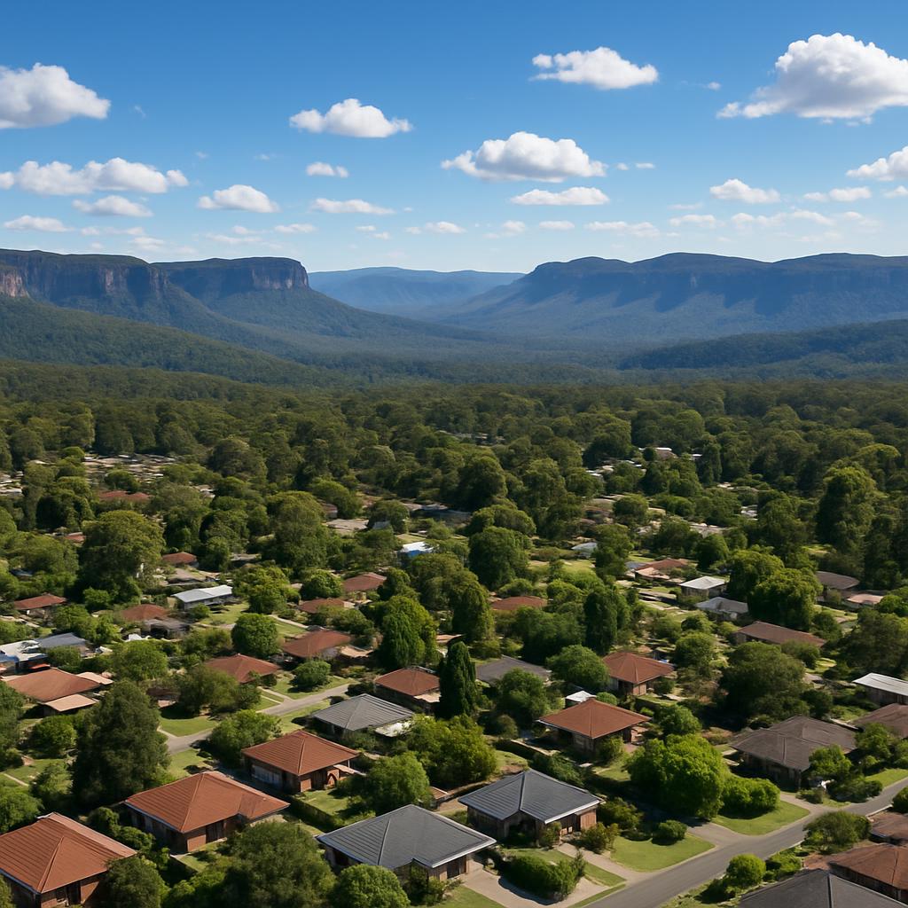 Scenic view of Winmalee and Blue Mountains