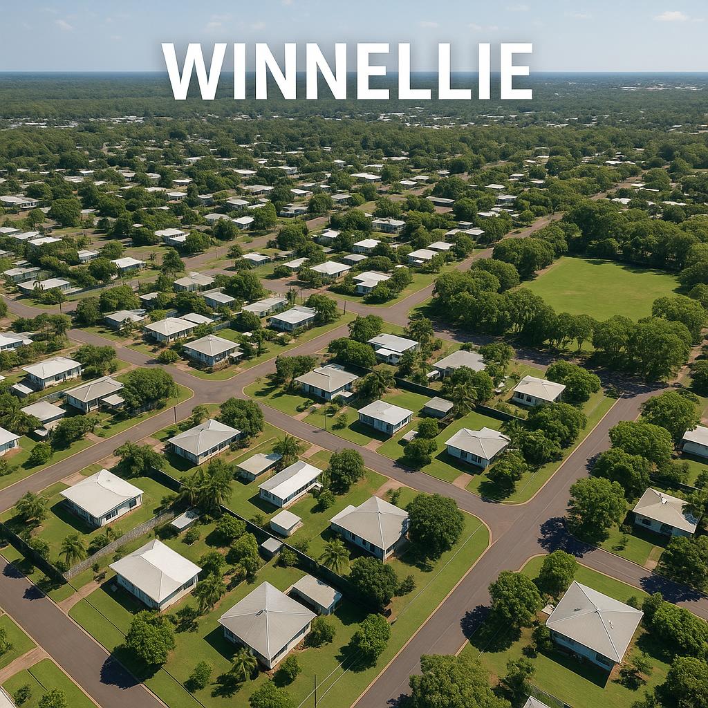 Aerial view of Winnellie showcasing residential neighborhoods.