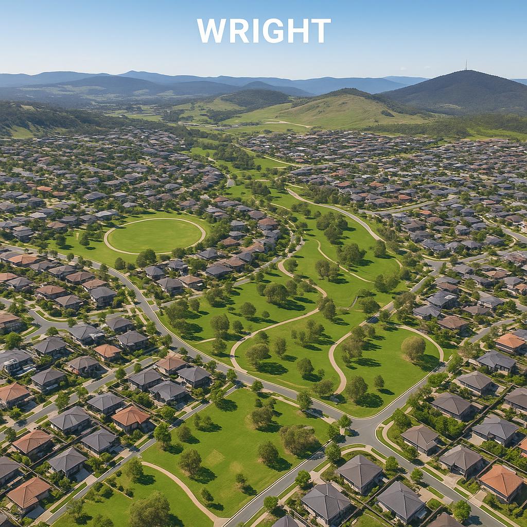 Aerial view of Wright suburb in ACT