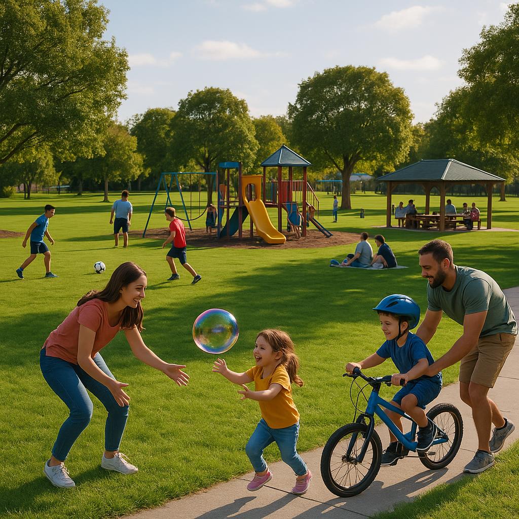 Families enjoying a community park in Yakamia