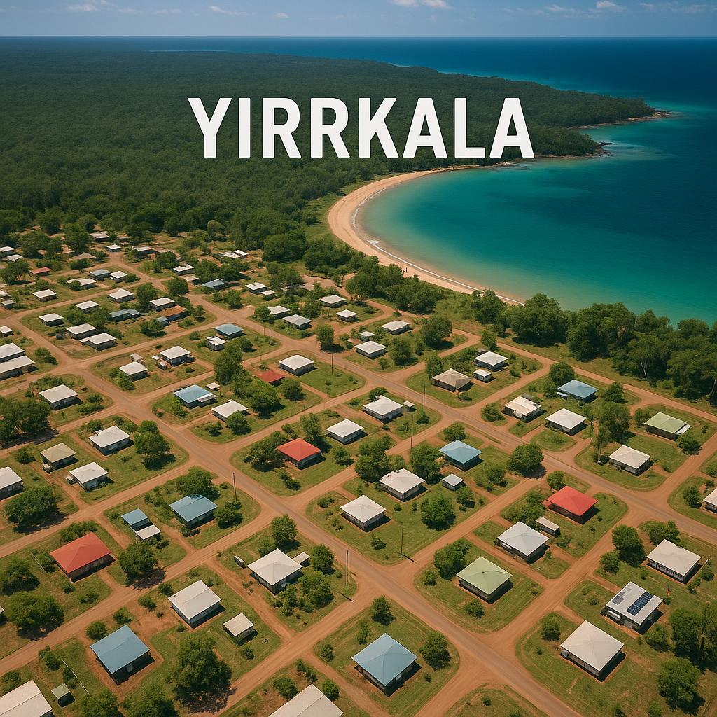 Aerial view of Yirrkala neighborhood