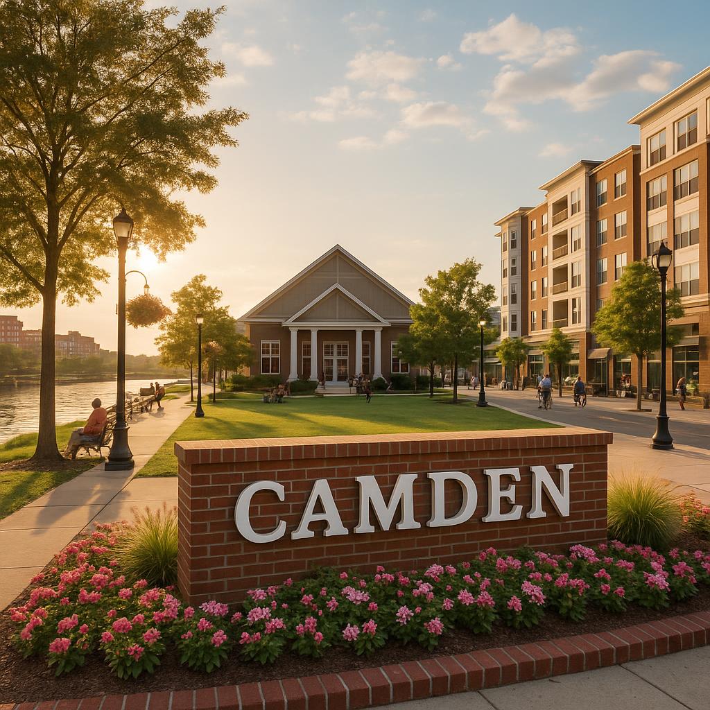 Scenic view of Camden with parks and community amenities