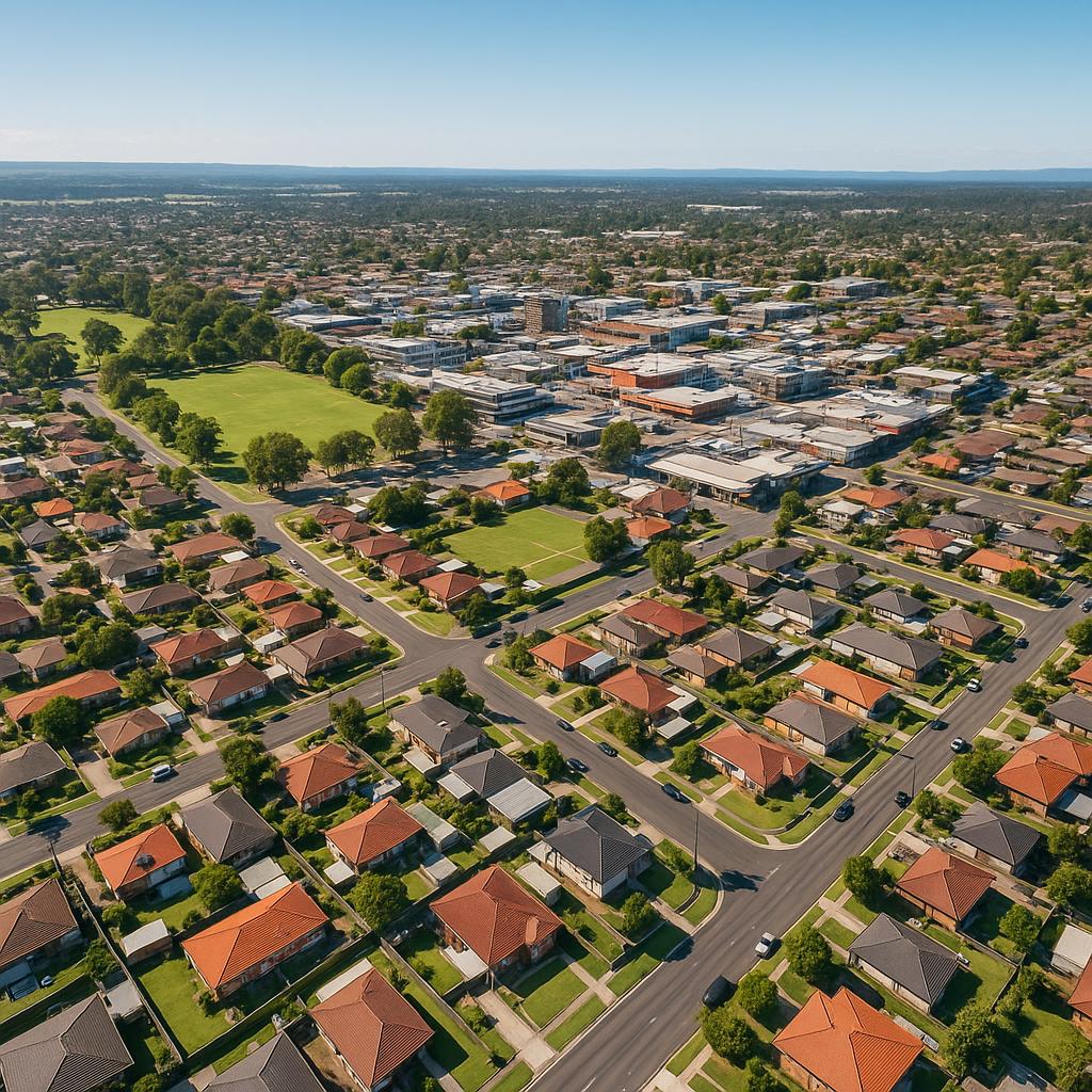 St Marys suburb aerial view