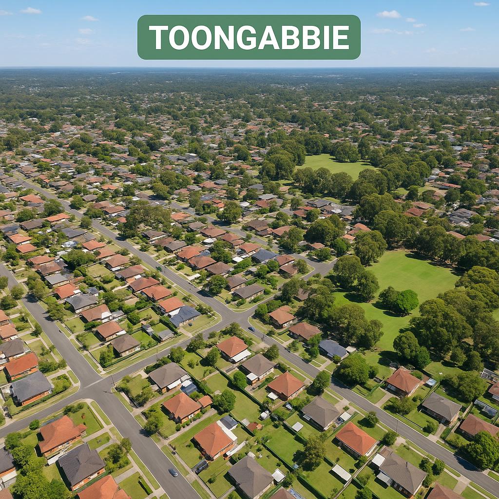 Aerial image of Toongabbie highlighting community spaces