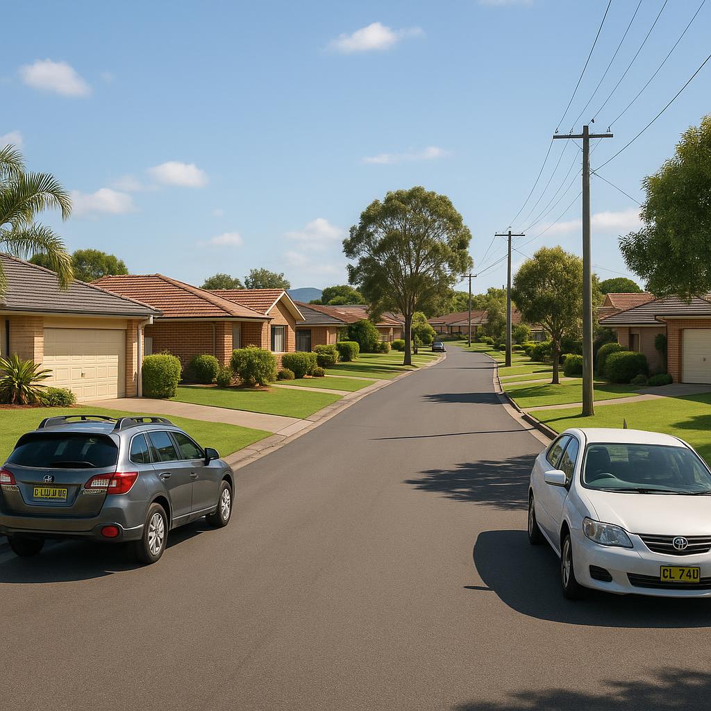 Albion Park suburban streetscape with family homes and green yards