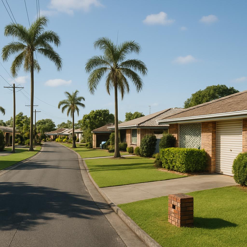 Established suburban streetscape in Andergrove with detached homes and front yards