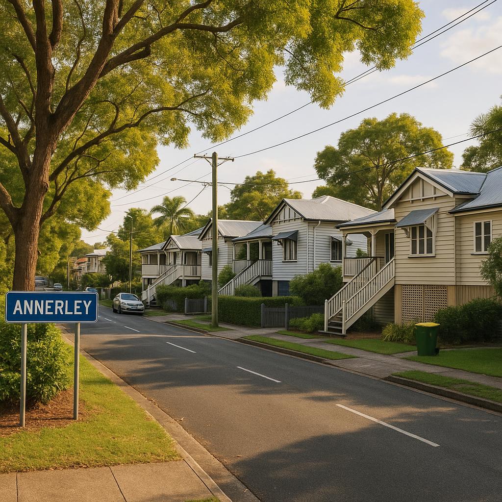 Annerley Brisbane street with character homes and leafy suburban setting