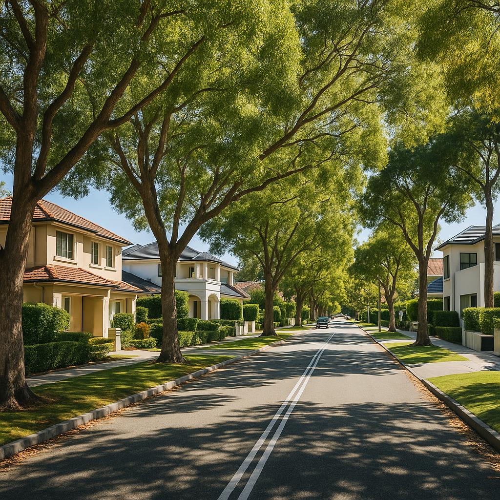 Leafy Applecross streetscape with quality homes