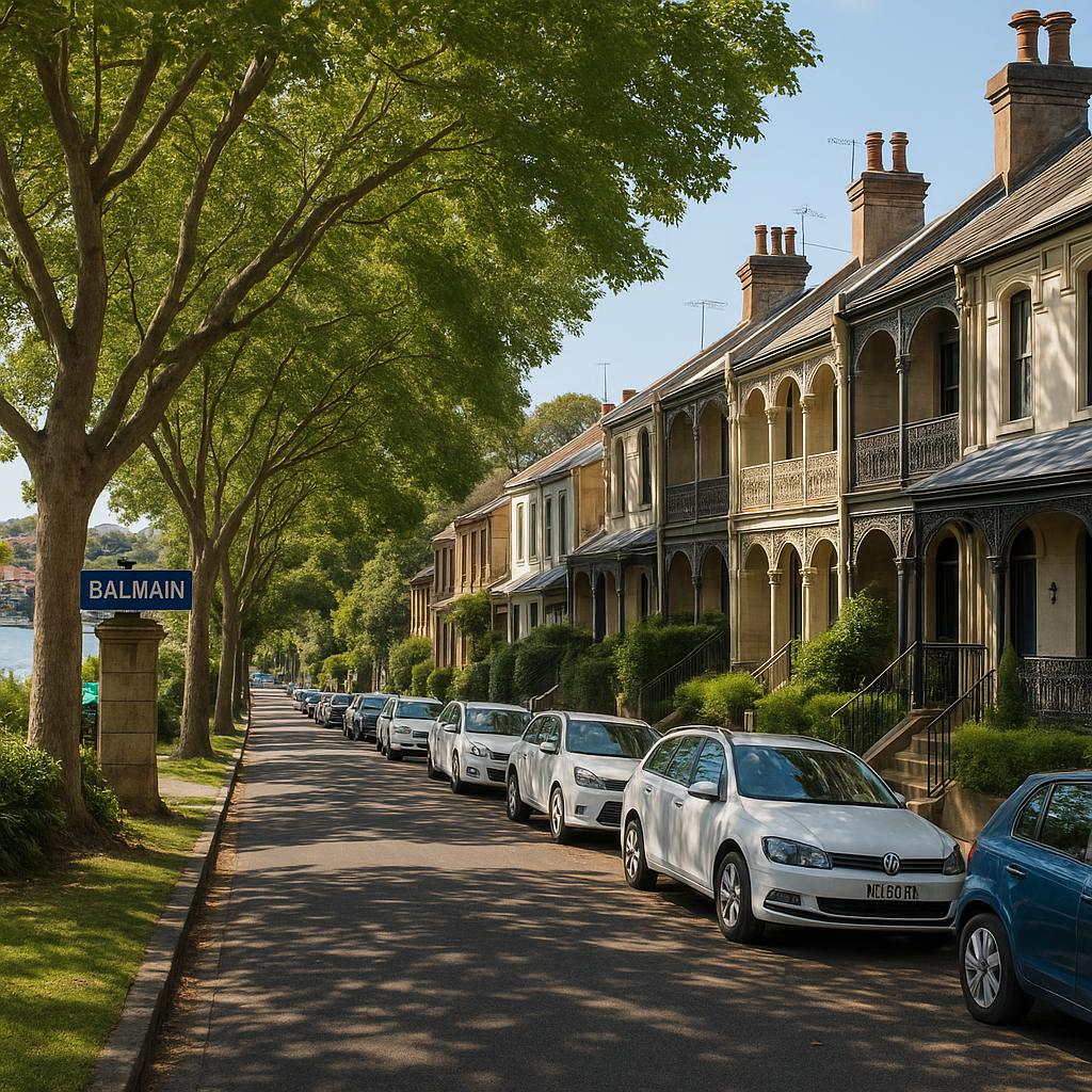 Balmain heritage terraces on a leafy inner-west street