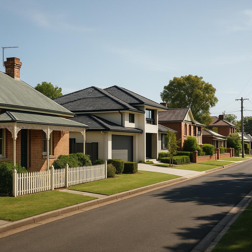 Bathurst streetscape with heritage and modern homes