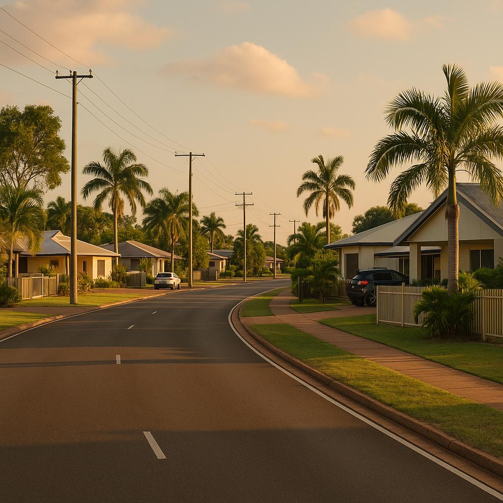 Berrimah NT suburban streetscape near practical residential and arterial road setting
