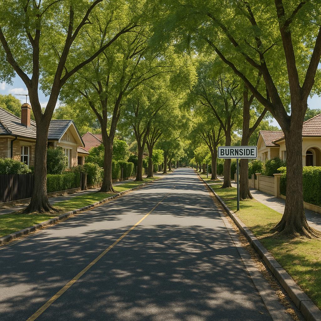 Leafy Burnside SA residential street with established homes