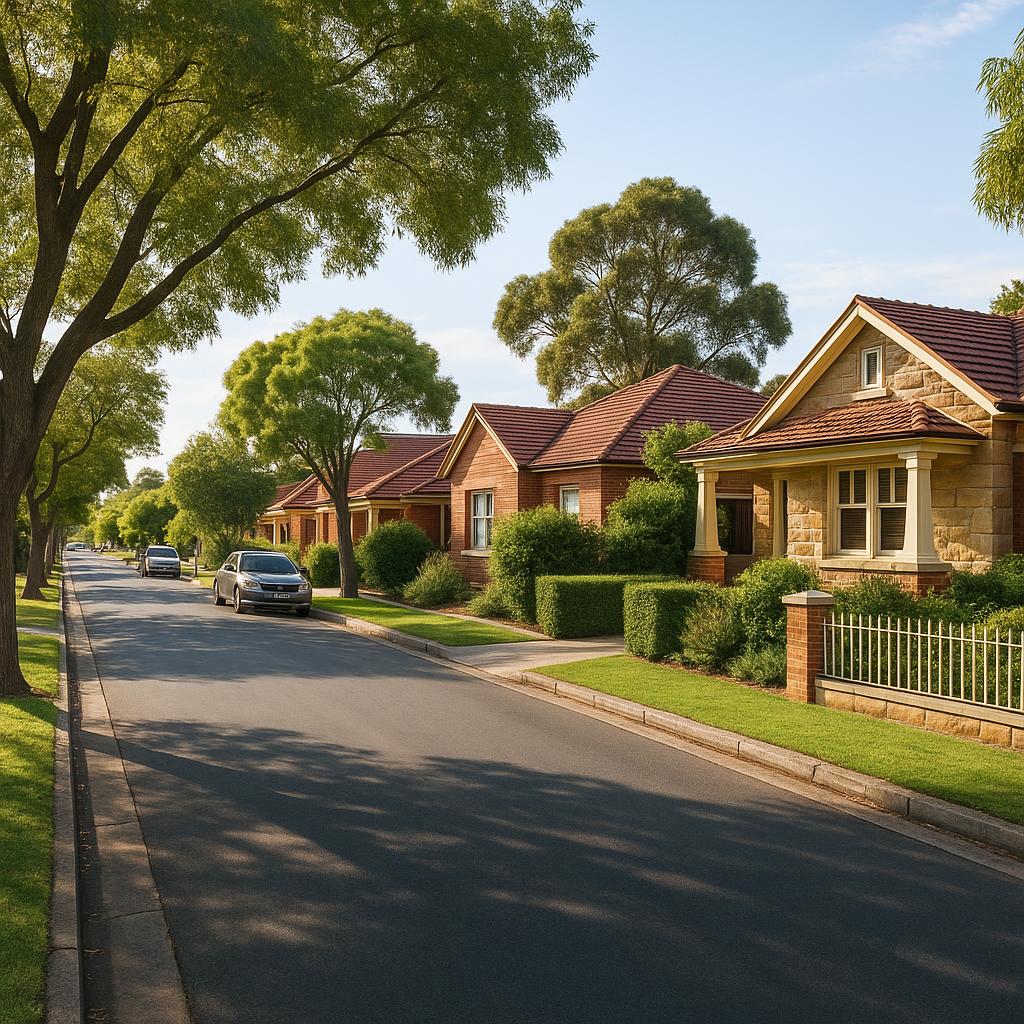 Established Campbelltown SA street with leafy homes