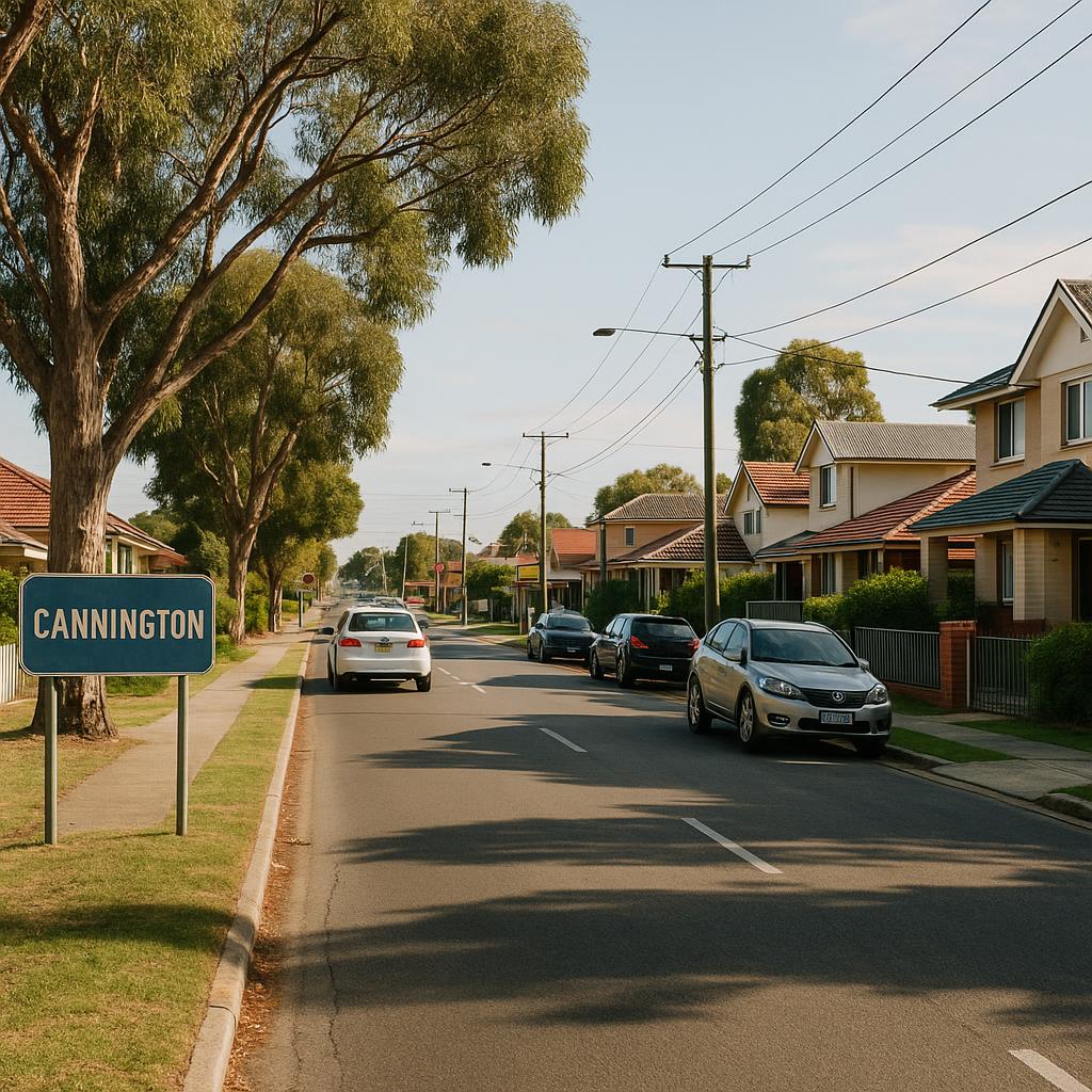 Cannington WA suburban street with mixed housing and practical amenity