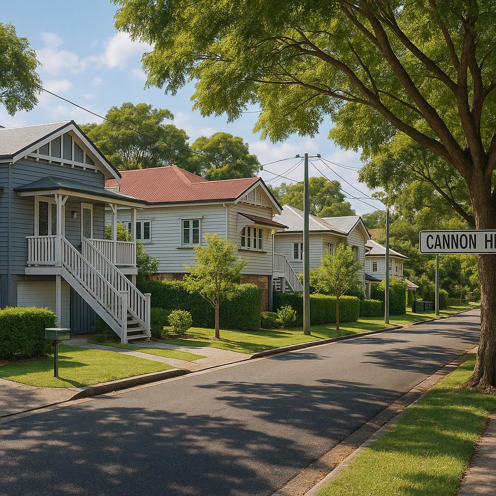 Cannon Hill Brisbane suburban streetscape with established homes