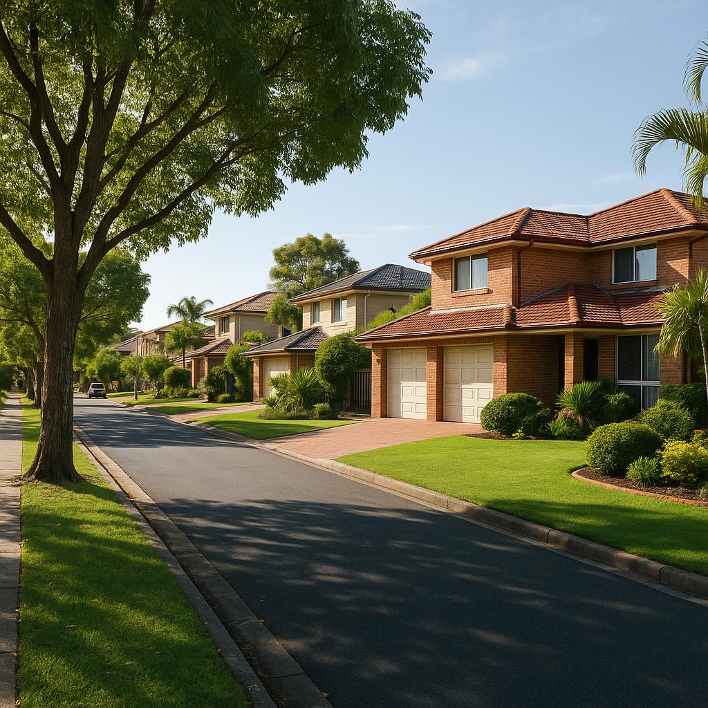 Carindale Brisbane suburban streetscape with established family homes