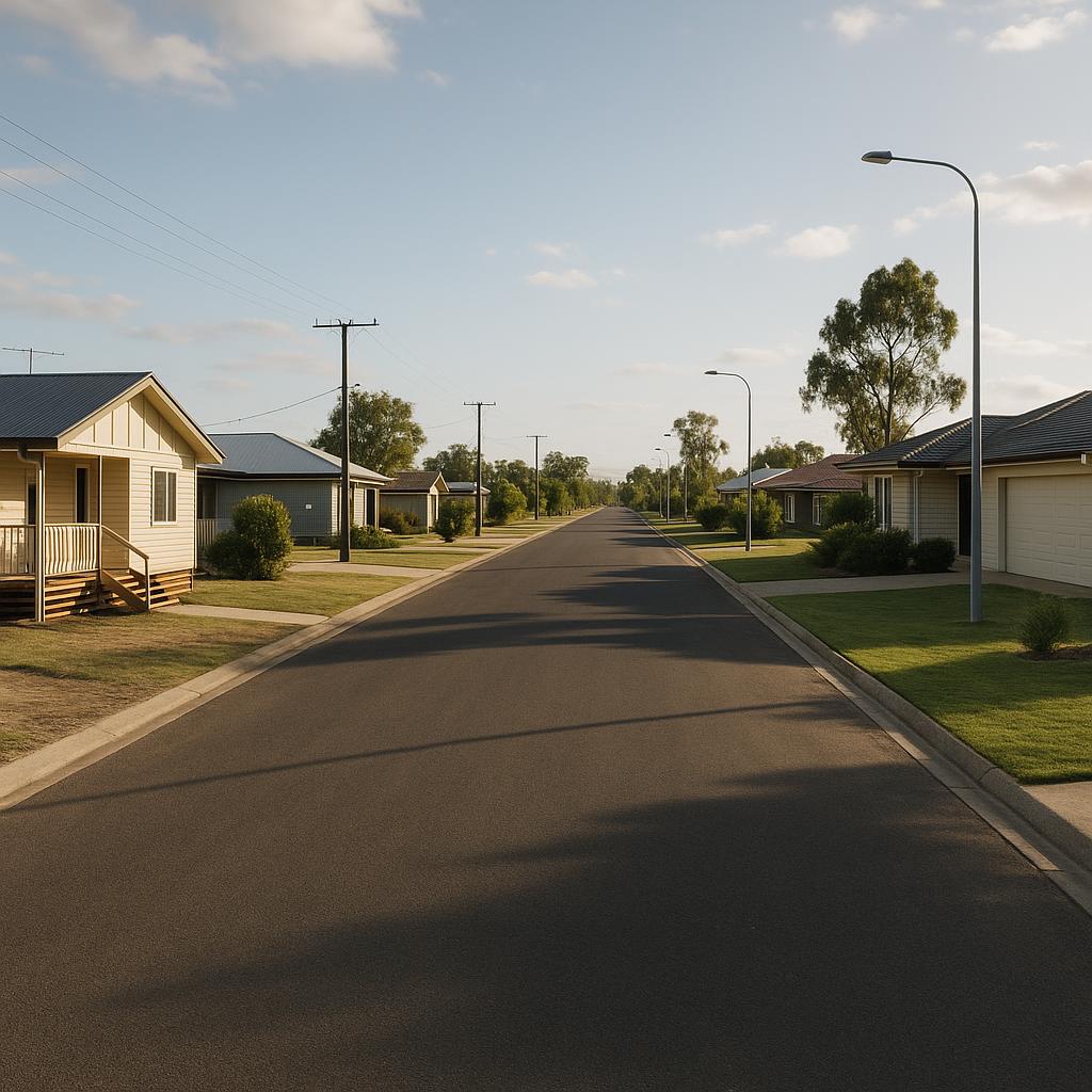 Chinchilla regional streetscape with detached homes