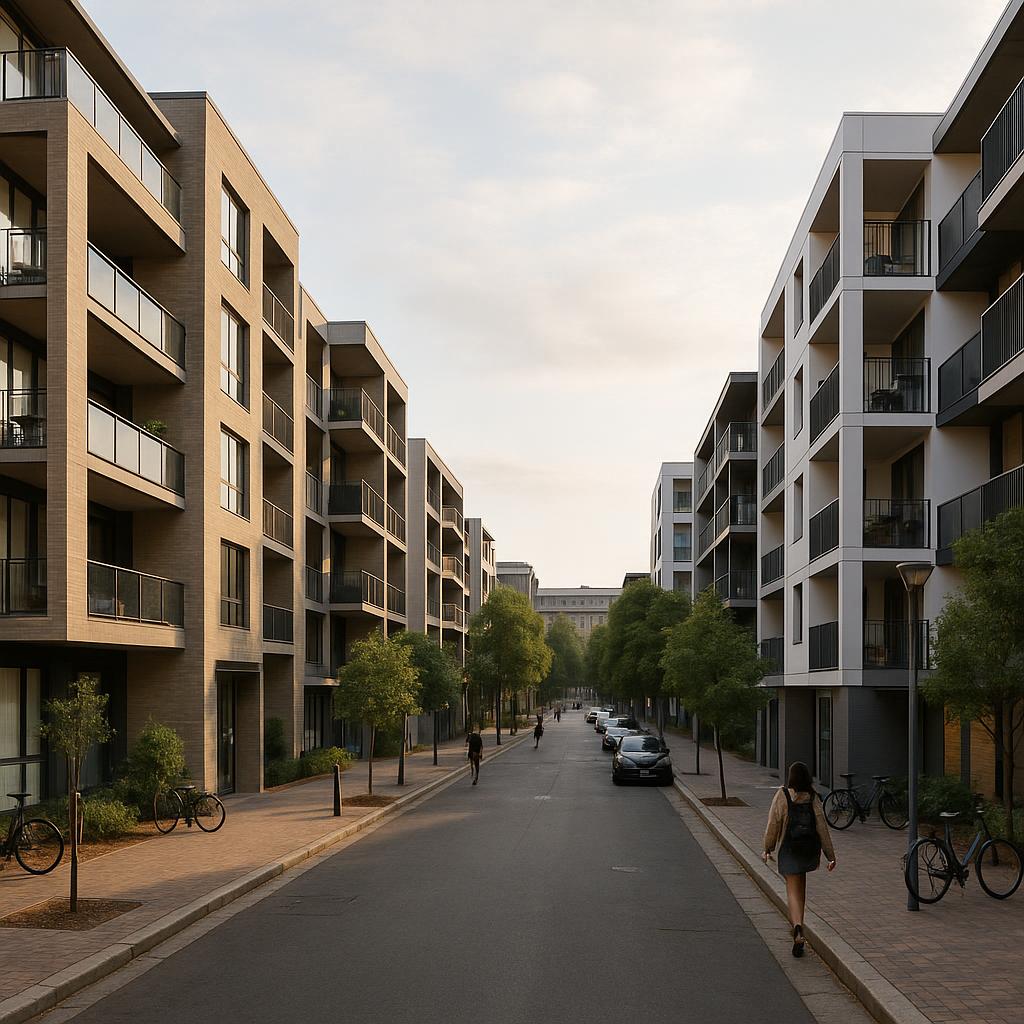 Inner-city Adelaide apartment precinct near a university campus