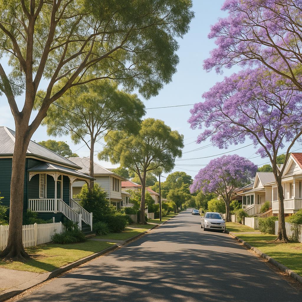 Leafy Clayfield-style residential street with character homes