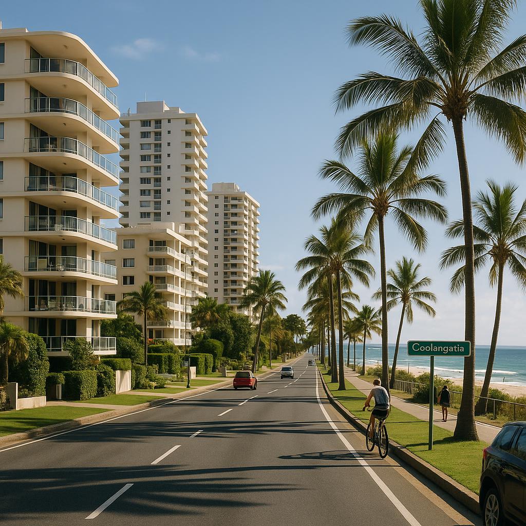 Coolangatta beachside apartment streetscape on the southern Gold Coast