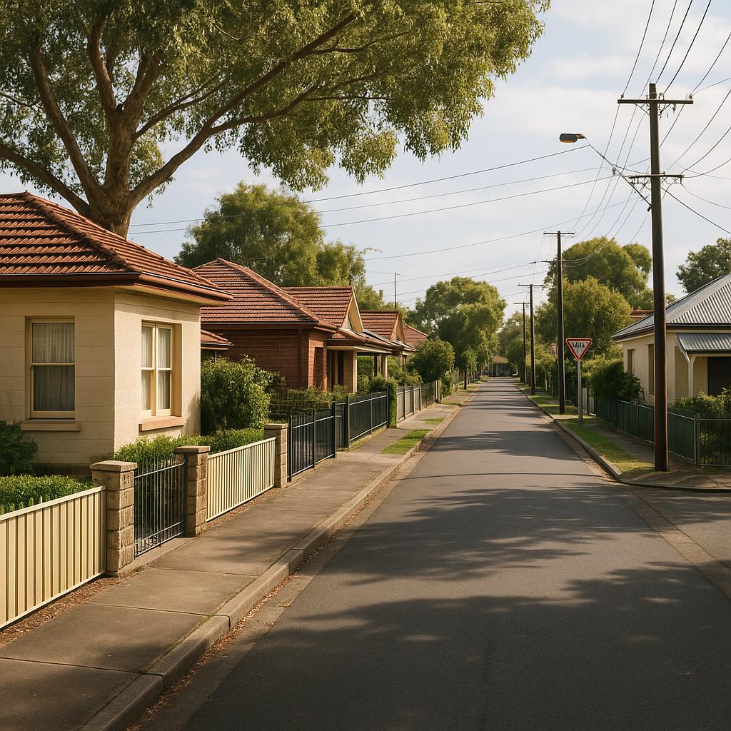 Cowandilla streetscape with established homes in Adelaide's inner west