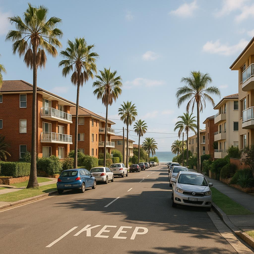 Dee Why NSW coastal apartment streetscape with beach-town feel