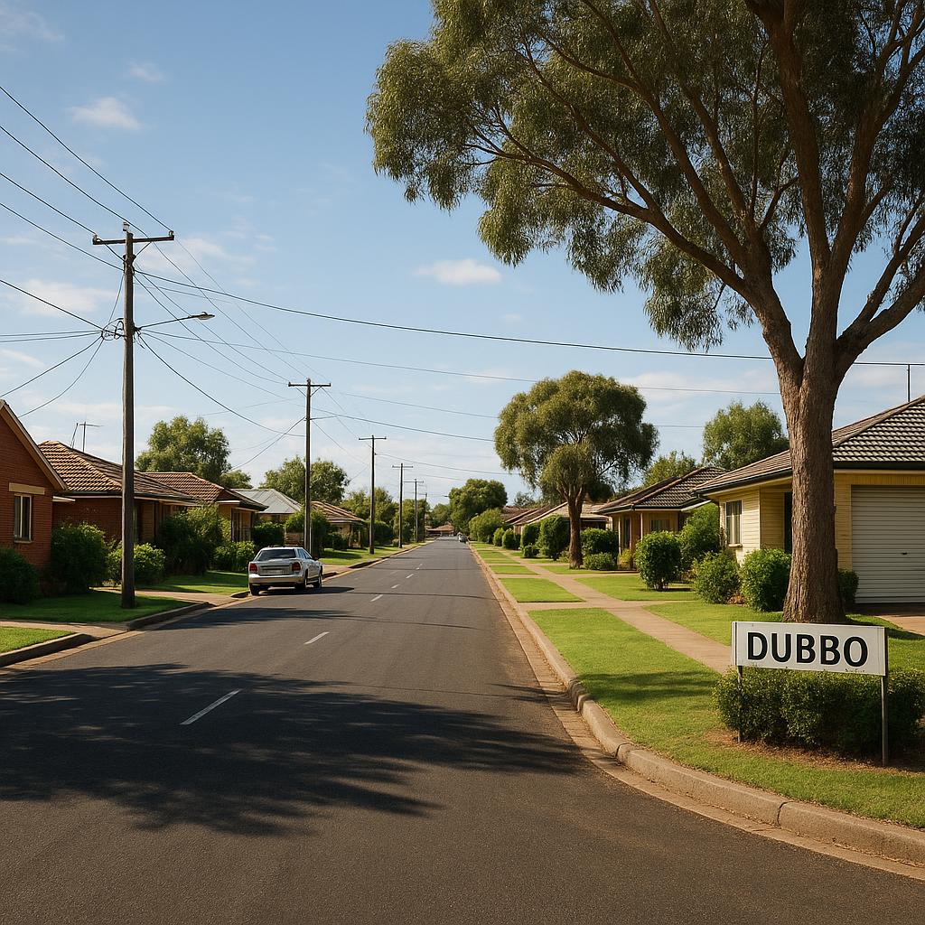 Dubbo residential streetscape with established homes and wide streets