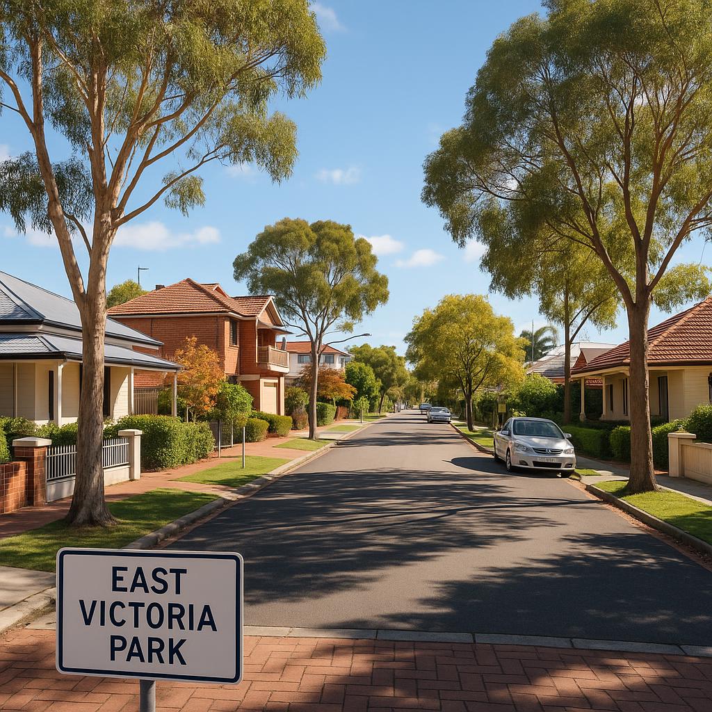 East Victoria Park WA residential streetscape with mixed housing