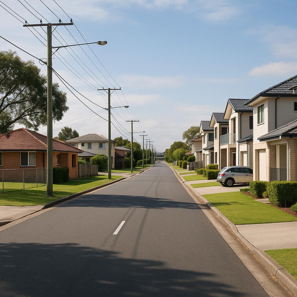 Brisbane southside suburb with established homes and townhouses near transport