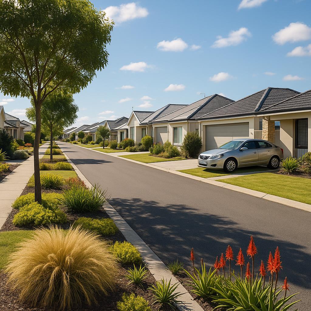 Modern family homes on a neat Ellenbrook WA suburban street