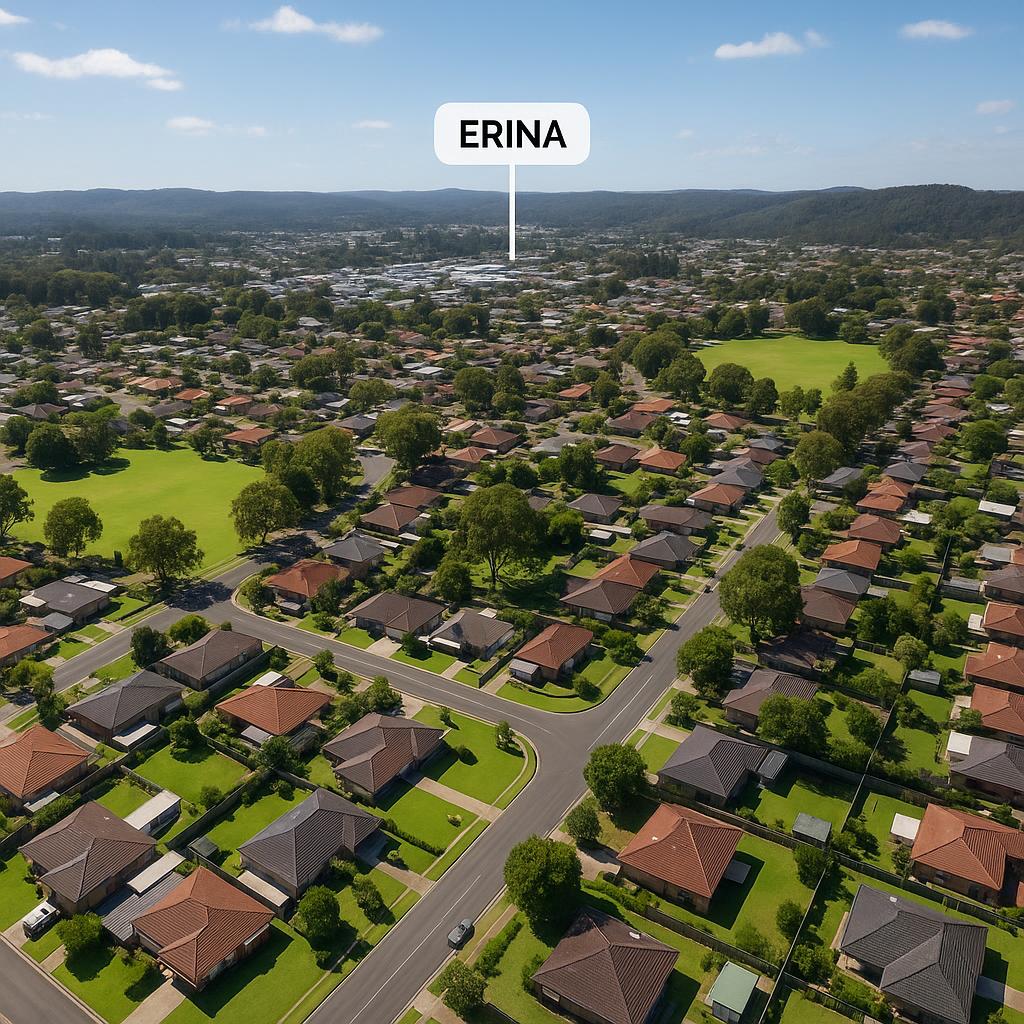 Aerial view of Erina with residential areas and parks