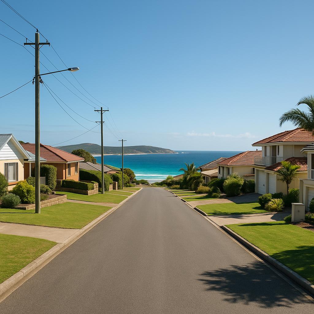 Coastal Esperance streetscape with homes near the ocean